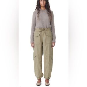 Ganni light sub cargo pants in aloe